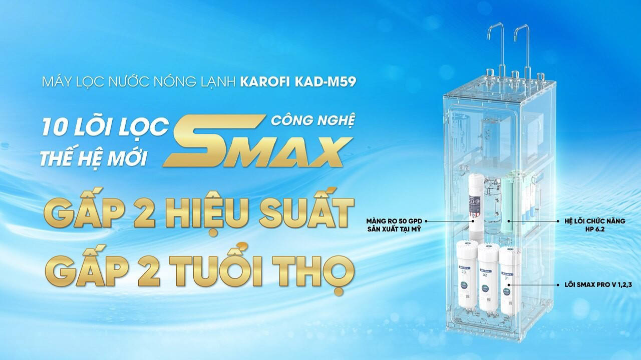 Máy lọc nước nóng lạnh Karofi KAD-M59