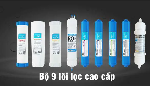 Máy lọc nước hydrogen ion kiềm Karofi S-S038 + HYDRO-iON KIỀM - 9 lõi