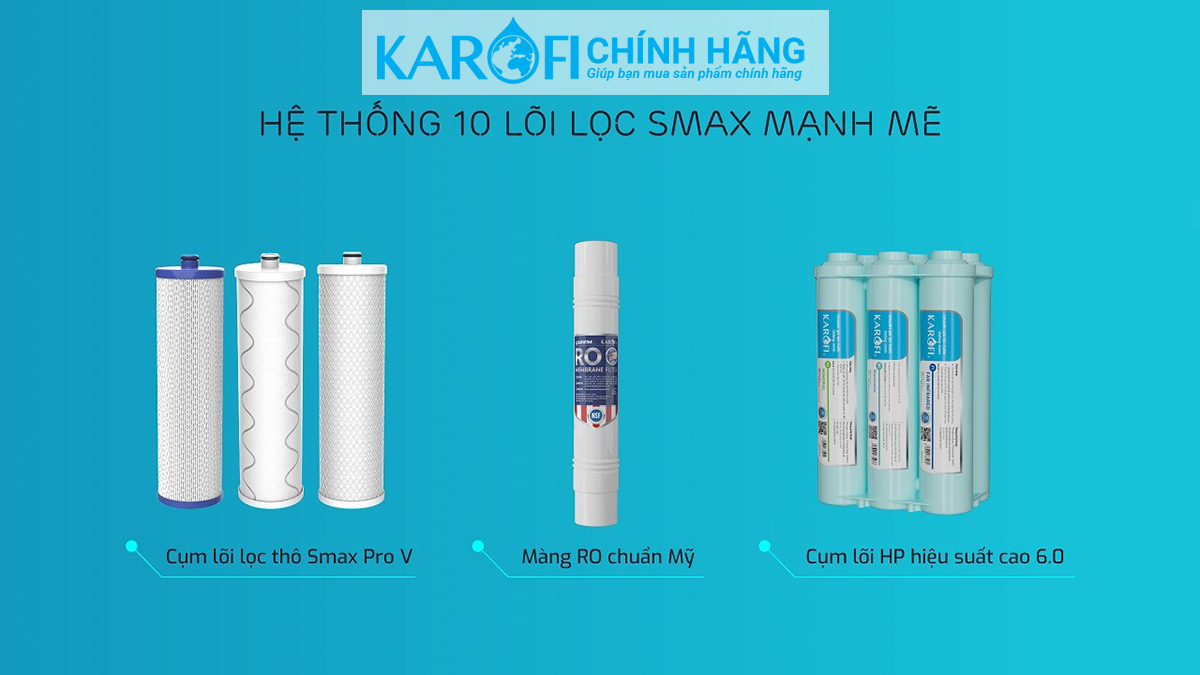 Máy lọc nước hydrogen ion kiềm Karofi ERO100V  + HYDRO-iON KIỀM- 11 lõi
