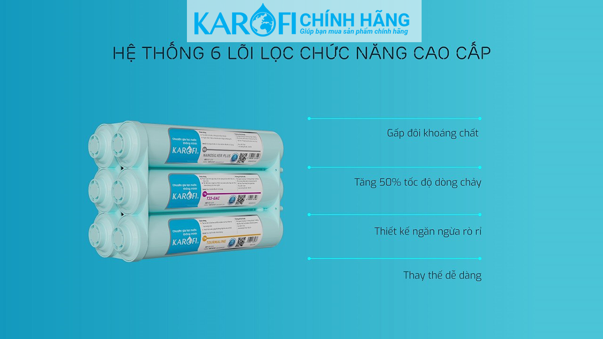 Máy lọc nước hydrogen ion kiềm Karofi ERO100V  + HYDRO-iON KIỀM- 11 lõi