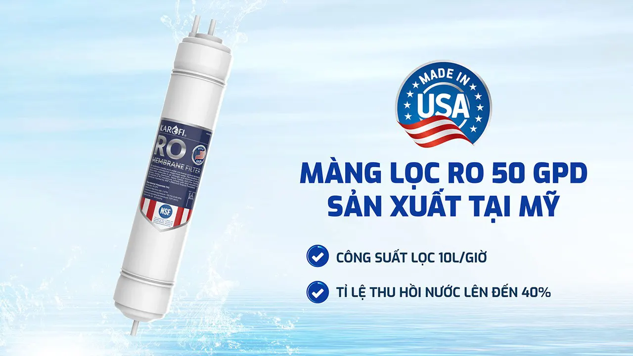 Máy lọc nước hydrogen ion kiềm Karofi KAQ-U03 PRO + HYDRO-iON KIỀM - 11 lõi