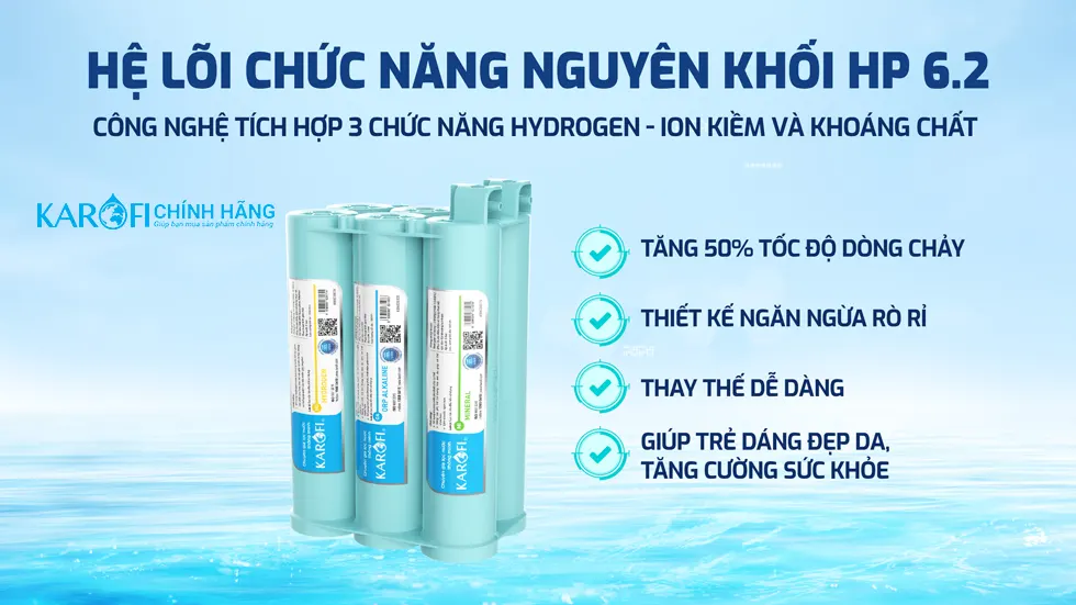 Máy lọc nước Hydrogen ion kiềm Karofi KAQ-U95 Pro + HYDRO-iON KIỀM - 11 Lõi Cao Cấp