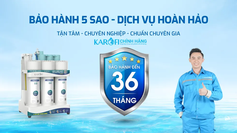Máy lọc nước Hydrogen ion kiềm Karofi KAQ-U95 Pro + HYDRO-iON KIỀM - 11 Lõi Cao Cấp