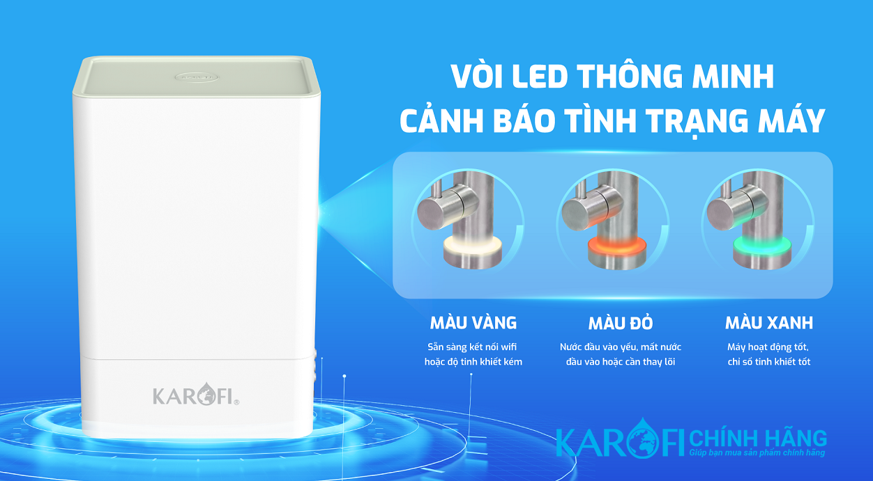 Máy lọc nước hydrogen ion kiềm Karofi KAQ-U98 + HYDRO-iON KIỀM - 11 lõi
