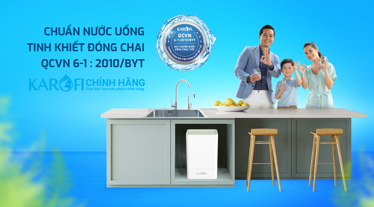 Máy lọc nước hydrogen ion kiềm Karofi KAQ-U98 + HYDRO-iON KIỀM - 11 lõi