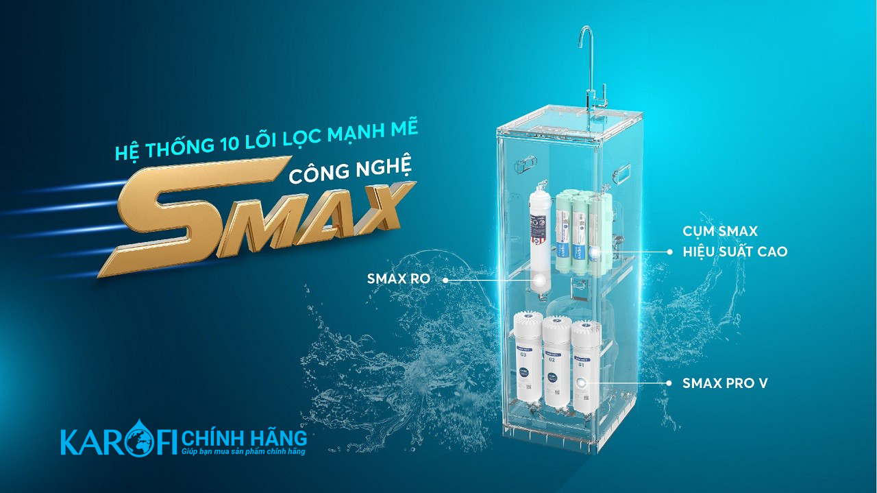 Máy lọc nước hydrogen ion kiềm Karofi KAQ-D58 + HYDRO-iON KIỀM - 11 Lõi