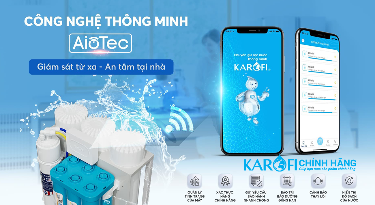 Máy lọc nước hydrogen ion kiềm Karofi KAQ-U96 + HYDRO-iON KIỀM - 11 lõi 