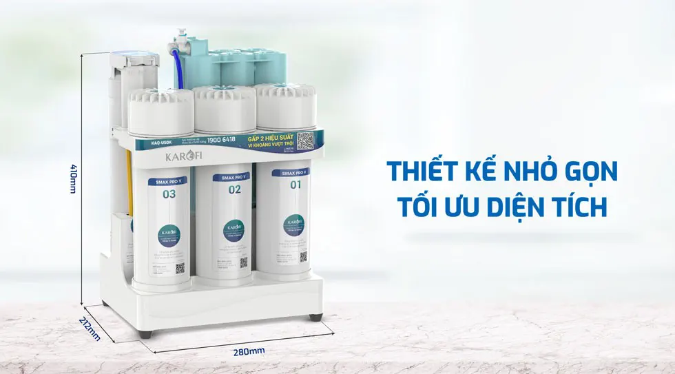 Máy lọc nước ion kiềm Karofi KAQ-U50K + HYDRO-iON KIỀM 11 Lõi lọc