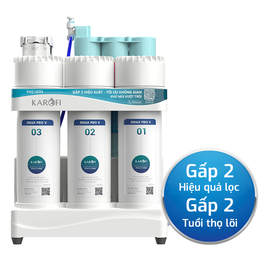 Máy lọc nước Karofi KAQ-UE03 - 10 lõi lọc, mẫu mới 2026, hiệu suất cao