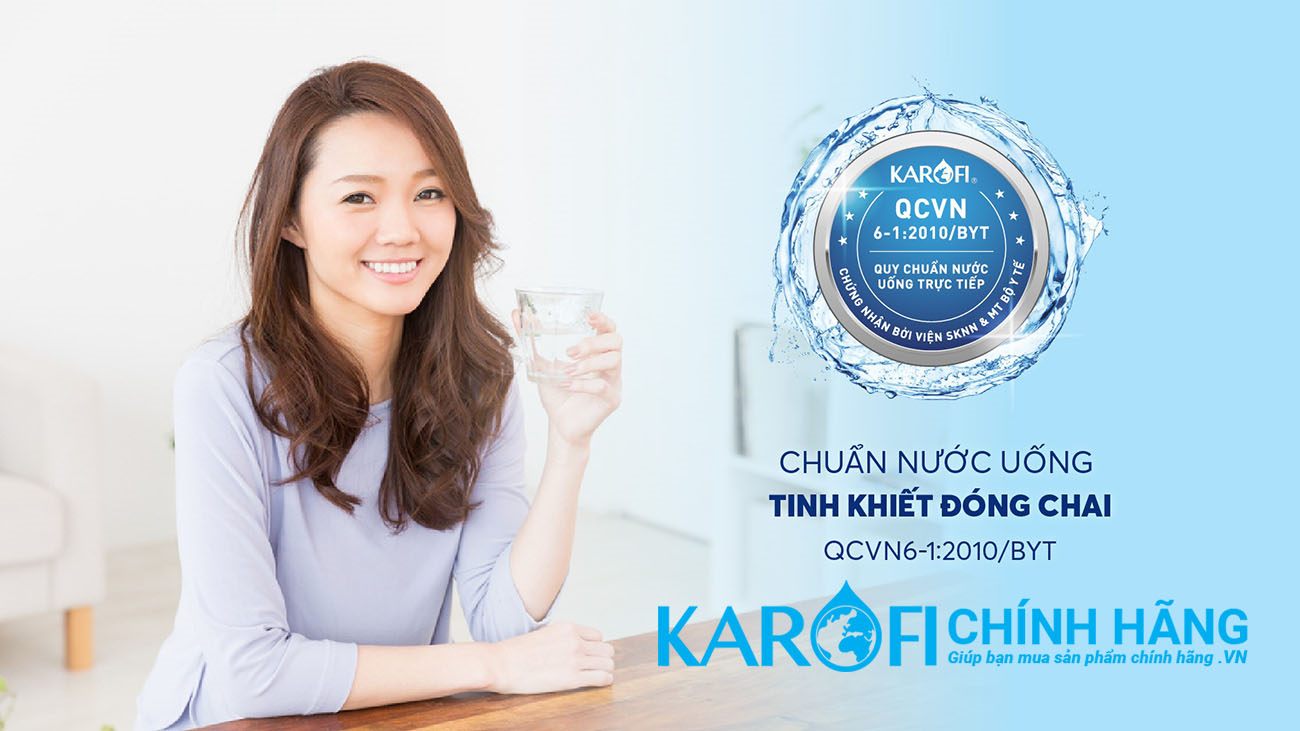 Máy lọc nước hydrogen ion kiềm Karofi KAQ-U95 + HYDRO-iON KIỀM - 11 lõi