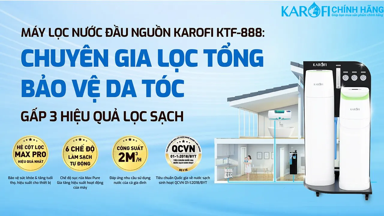 Máy lọc nước tổng đầu nguồn Karofi KTF-888