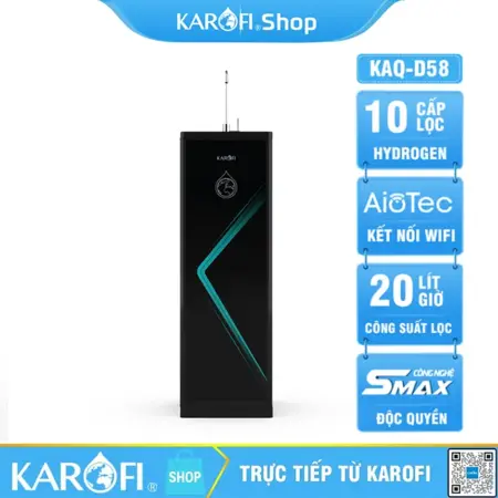 Máy lọc nước Karofi KAQ-D58 - 10 lõi lọc - Mẫu mới 2023