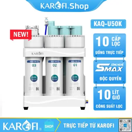 Máy lọc nước Karofi KAQ-U50K - 10 Lõi Mẫu Mới 2024