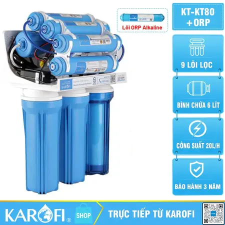 Máy lọc nước Karofi KT-ERO90 (ERO80+ORP) 9 lõi lọc lắp gầm chậu rửa