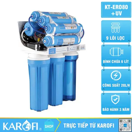 Máy lọc nước Karofi KT-ERO80 + UV Tự Động