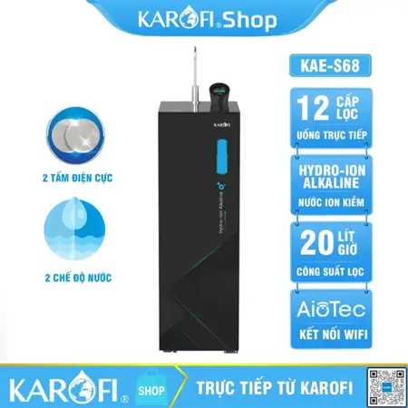 Máy lọc nước Hydro-ion kiềm Karofi KAE-S68 - 12 Lõi
