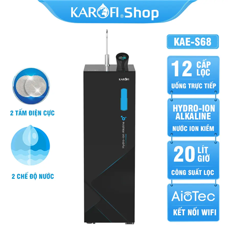 Máy lọc nước Hydro-ion kiềm Karofi KAE-S68 - 12 Lõi