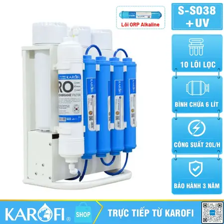 Máy lọc nước Karofi SLIM S-S038 + ORP 