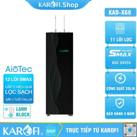 Máy lọc nước nóng lạnh Karofi KAD-X68 - 11 lõi lọc