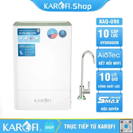 Máy lọc nước Karofi KAQ-U98 - 10 Lõi Thông Minh - Mới 2023