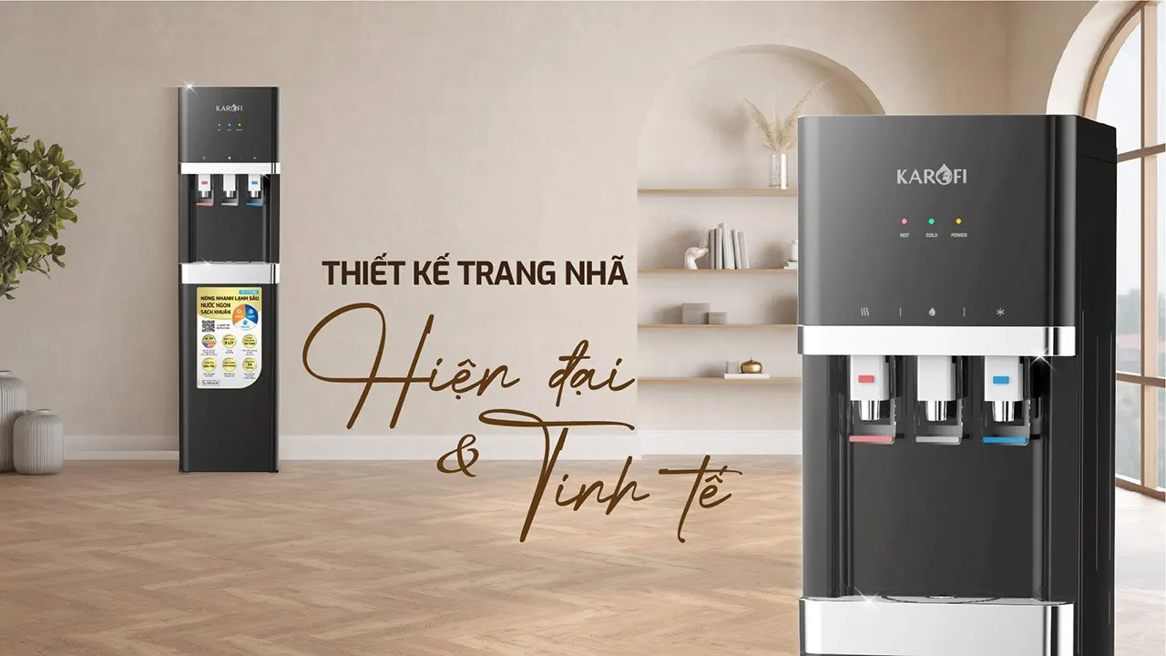 Cây nước nóng lạnh Karofi HCV208B thiết kế đẹp