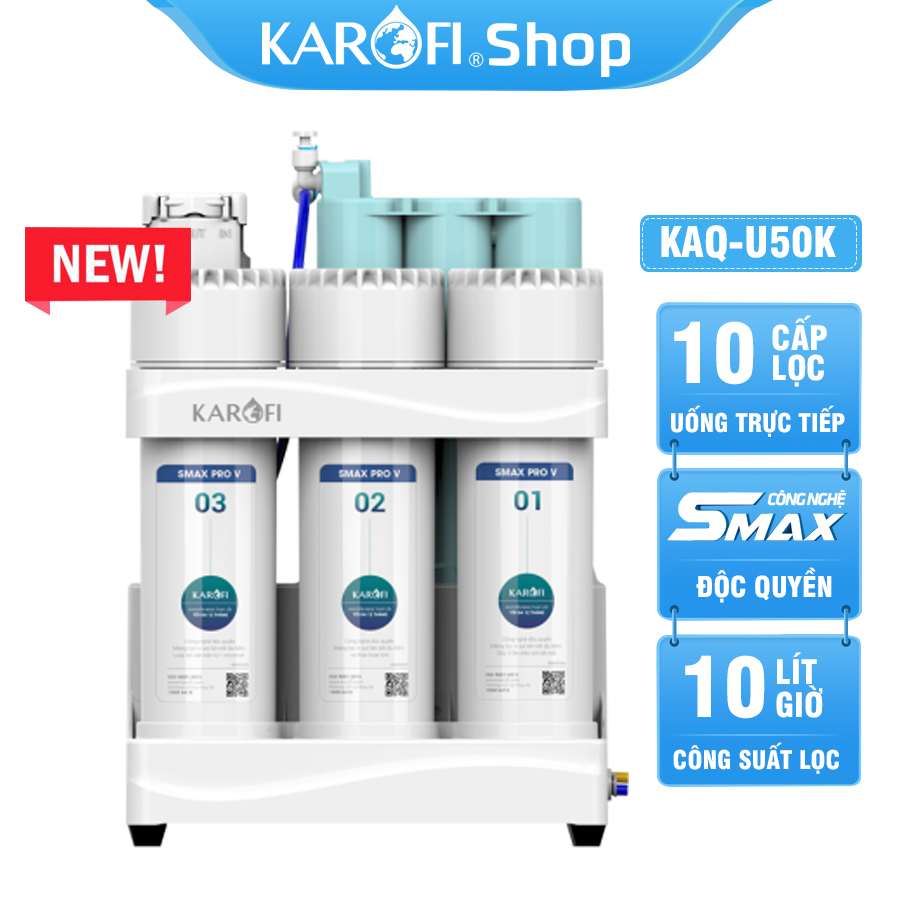 Máy lọc nước Karofi KAQ-U50K - 10 Lõi Mẫu Mới 2024