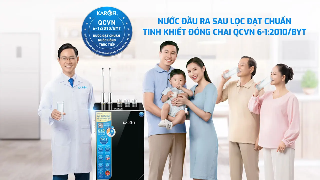 Nước đạt chuẩn uóng trực tiếp tại vòi Máy lọc nước Karofi KAD-L85