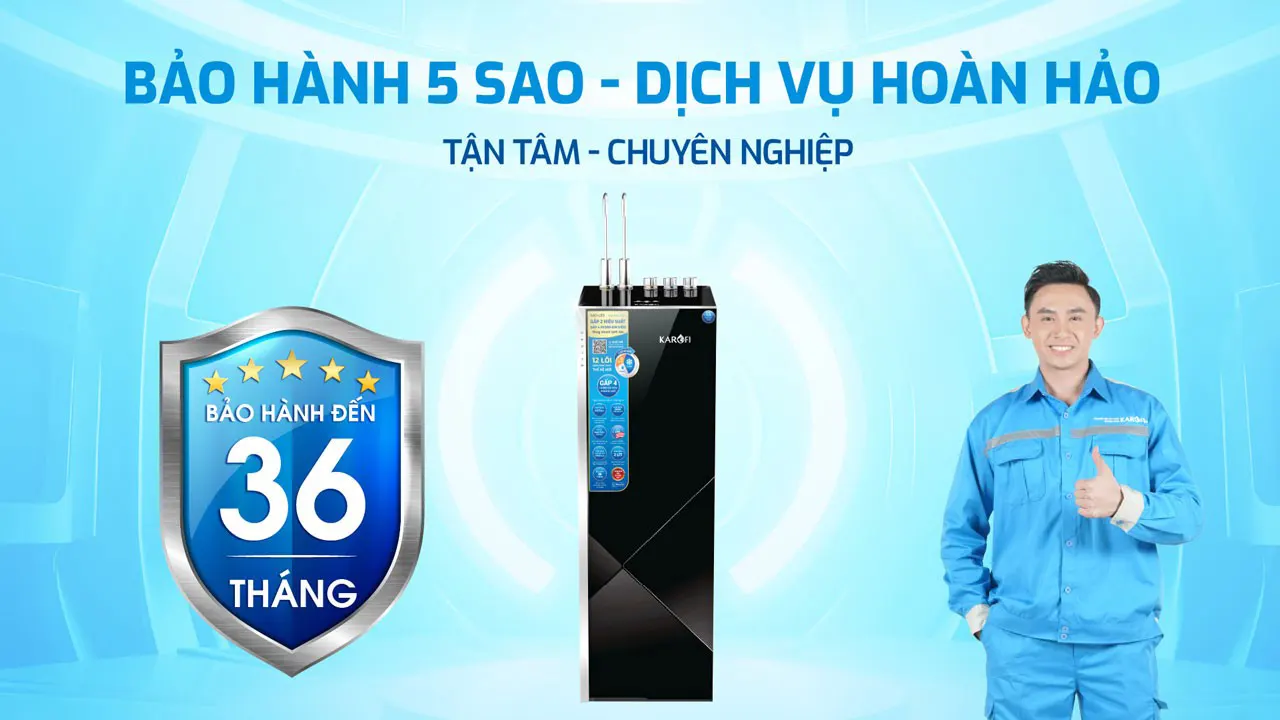 Bảo hành 3 năm tại nhà Máy lọc nước Karofi KAD-L85