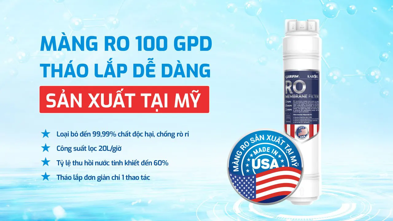 Màng RO Sản xuất Mỹ Máy lọc nước Karofi KAD-L85