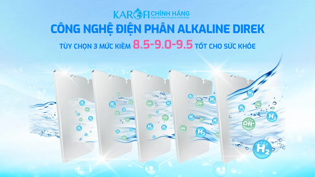 Máy lọc nước nóng lạnh Hydro-ion kiềm Karofi KAE-S88 PROMAX