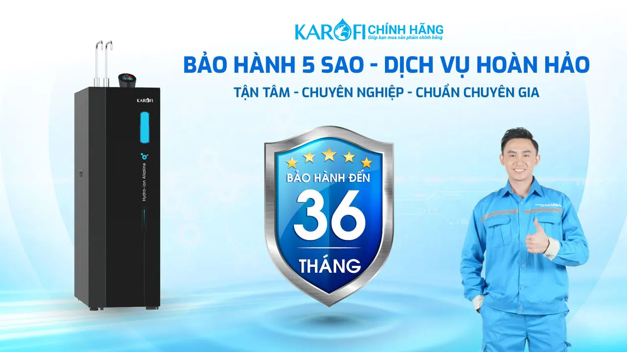 Bảo hành 36 thánhg Máy lọc nước nóng lạnh Hydro-ion kiềm Karofi KAE-S86