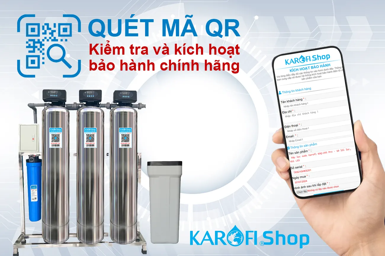 Kiêm tra và kích hoạt bảo hành điện tử sản phẩm lọc tổng Karofishop