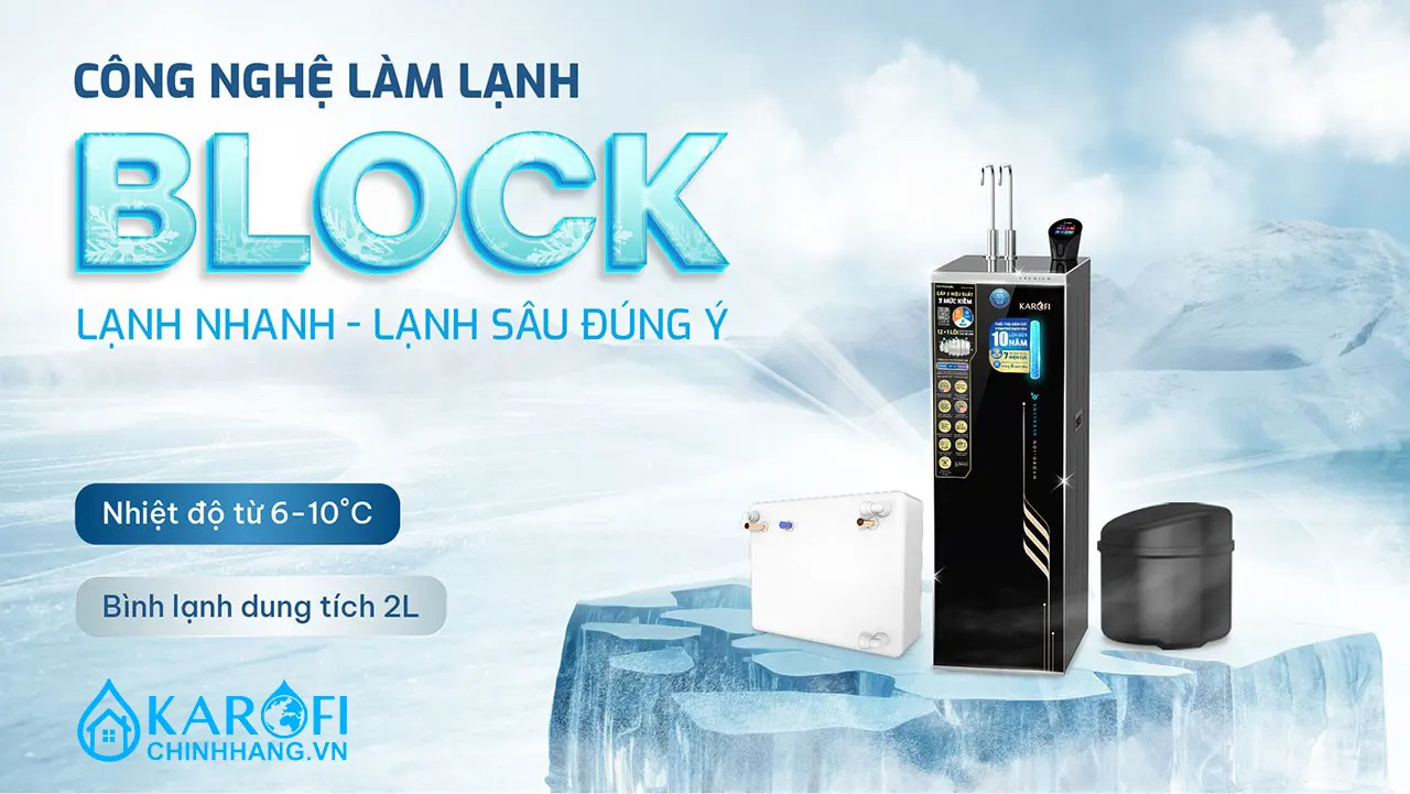 Máy lọc nước nóng lạnh Hydro-ion Kiềm Karofi SA8 PREMIUM