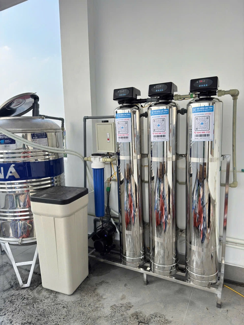 Bộ lọc nước tổng đầu nguồn gia đình KTF-313i - van tự động, 4 cấp, xử lý canxi, kim loại nặng