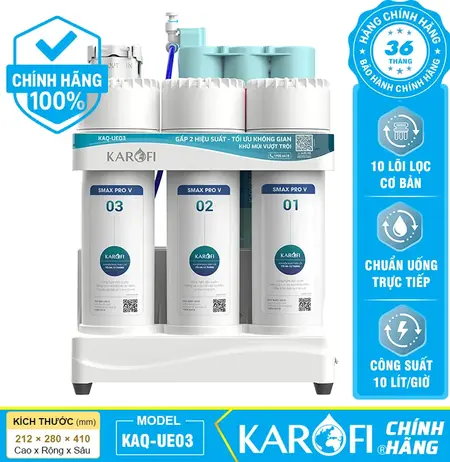 Máy lọc nước Karofi KAQ-UE03 - 10 lõi lọc, mẫu mới 2026, hiệu suất cao