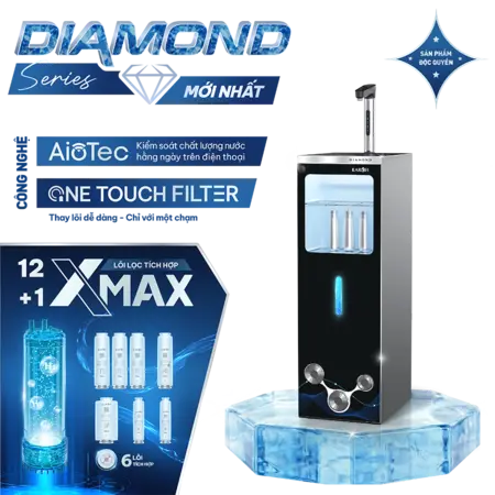 Máy lọc nước Karofi DIAMOND SA66 nóng lạnh Hydro-ion kiềm cao cấp