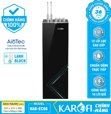 Máy lọc nước nóng lạnh Karofi KAD-EC66 - 12 lõi lọc cao cấp 2026