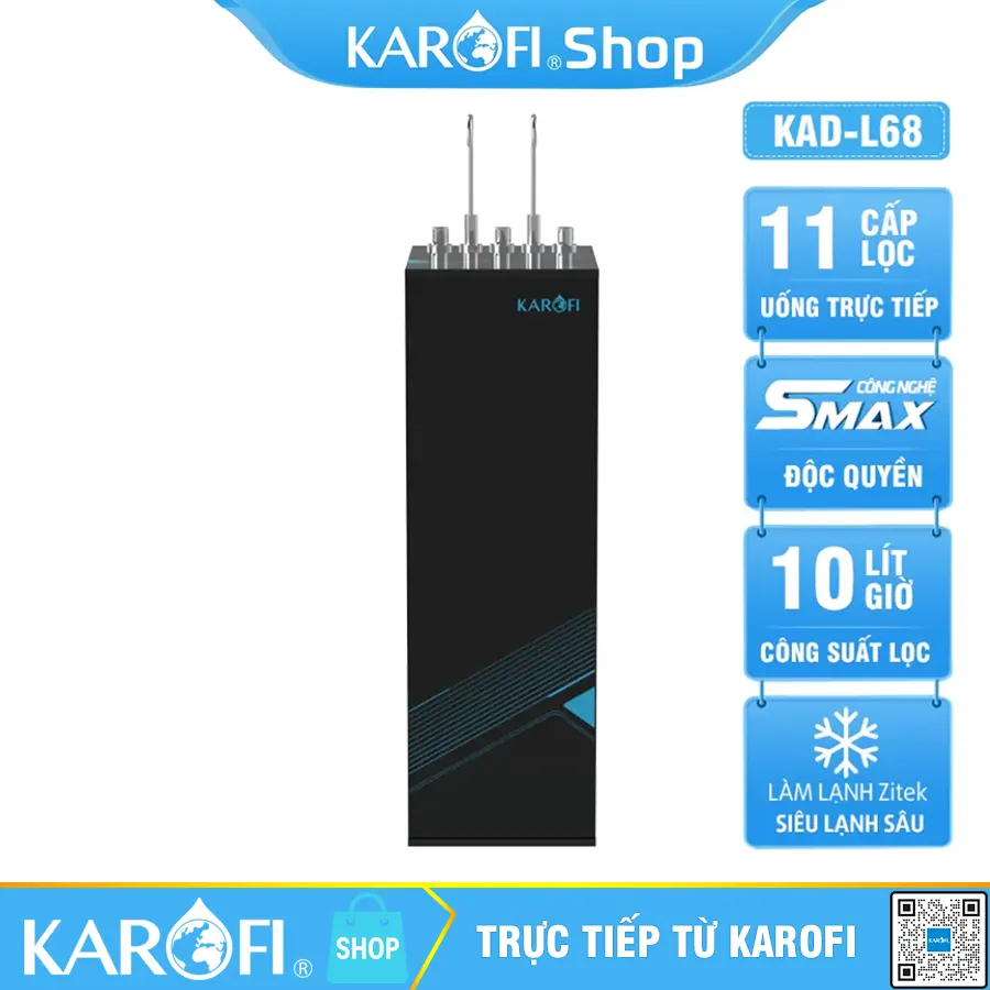 Máy lọc nước nóng lạnh Karofi KAD-L68 - 11 Lõi Lọc - Mẫu 2024