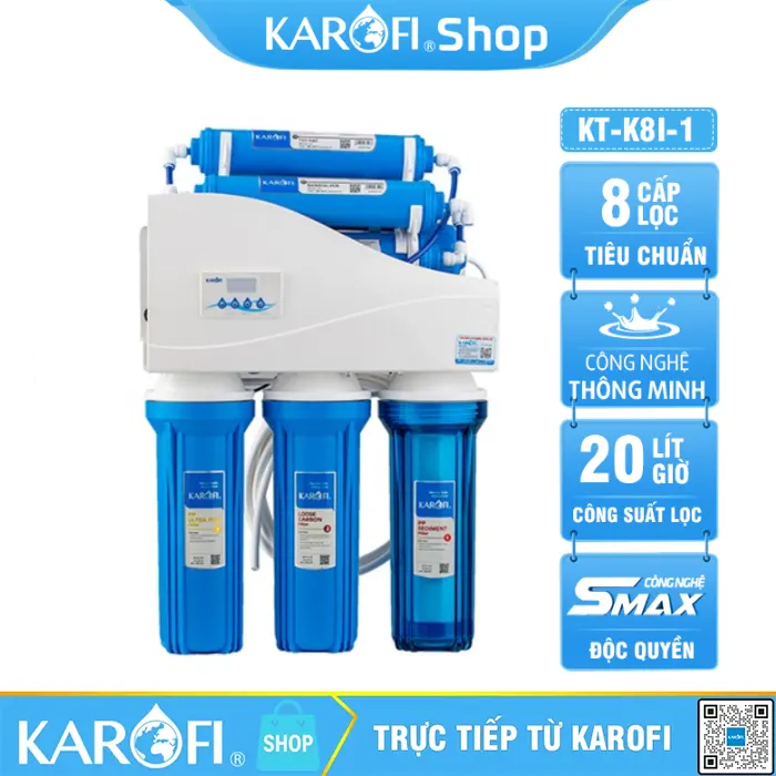 Máy lọc nước Thông Minh Karofi K8I-1 iRO1.1 Không Vỏ