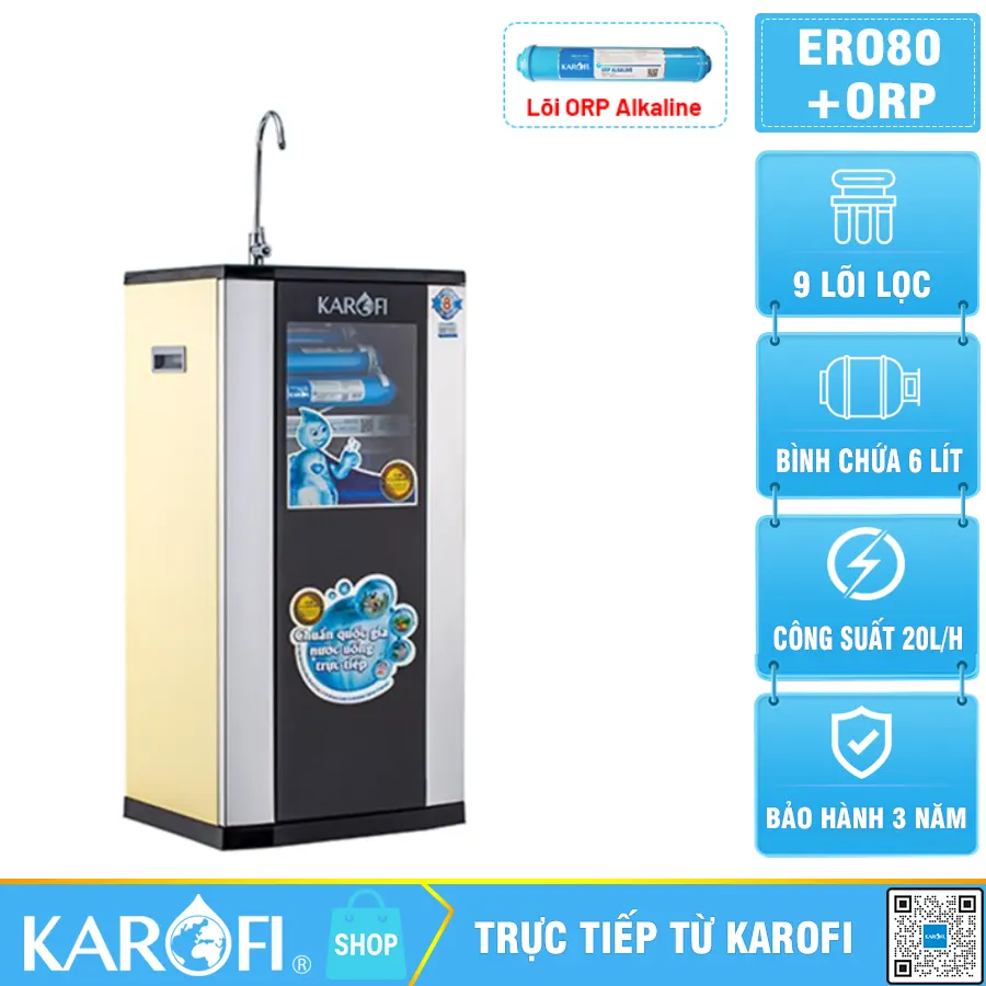 Máy lọc nước Karofi ERO80+ORP - 9 lõi lọc