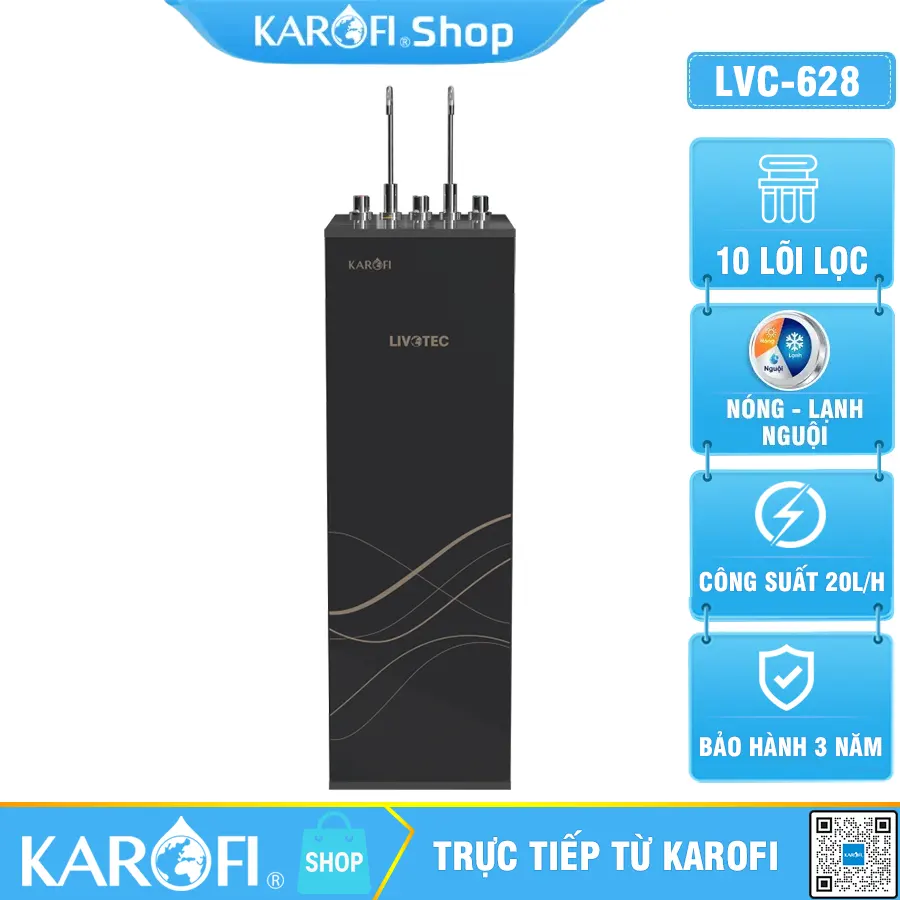 Máy lọc nước nóng lạnh Karofi Livotec 628
