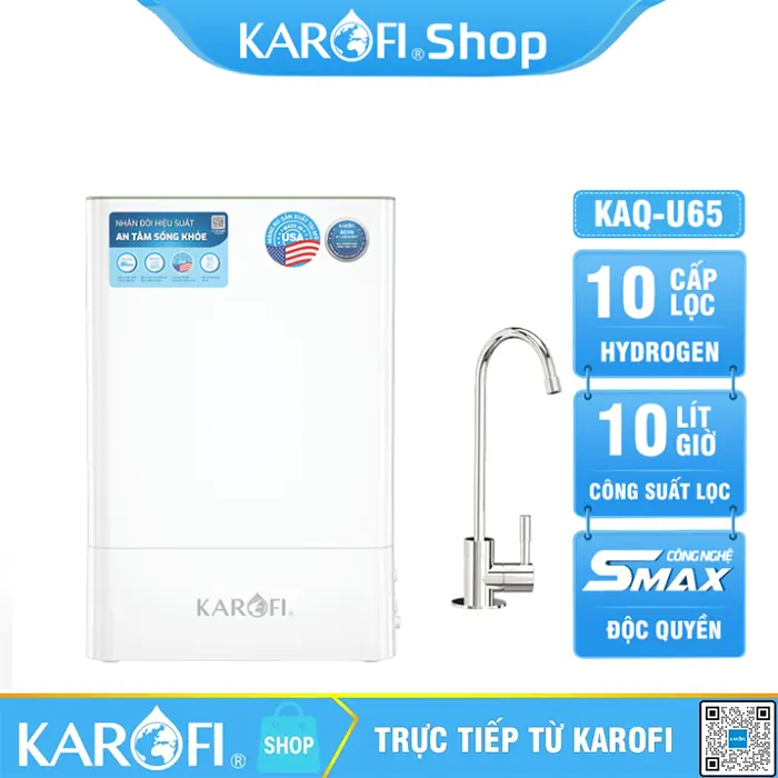 Máy lọc nước Karofi KAQ-U65 - 10 Lõi Mẫu Mới Nhất 2023